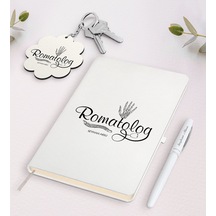 Kişiye Özel Romatolog Beyaz Defter Kalem Ve Anahtarlık Set