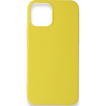 Xd Apple Uyumlu iPhone 12 Kılıf Premium Rubber Silikon Sarı