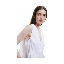 Koton Pamuklu Düğmeli Kolsuz V Yaka Peplum Bluz Kırık Beyaz 5sak60338pw Ekru
