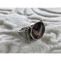 Kartal Işlemeli 925 Ayar Gümüş Erkek Yüzük