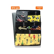 Harry Jons Erkek 5'li Desenli Renkli Pamuklu Premium Paket Boxer Desenli-4 Desenli-4