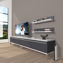 Decoraktiv Eko 220t Mdf Krom Ayaklı Tv Ünitesi Tv Sehpası Ceviz