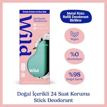 %98 Natural Stick Deodorant Kutu Ve Refill Fresh Aqua Case Ve Fresh Cotton & Sea Salt 40 G.
