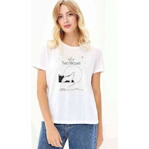 Tale Of Two Wolves Graphic Novel Baskılı Beyaz Kadın Tshirt