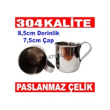 Paslanmaz Çelik Kulplu Bardak Su Bardağı 304 Kalite