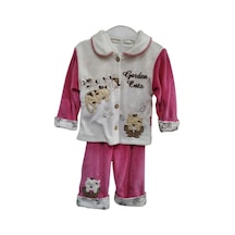 Cebeciticaret Kız Bebek Pembe -Beyaz Üçlü Takım %100 Pamuklu Pembe-0-6 Ay Pembe