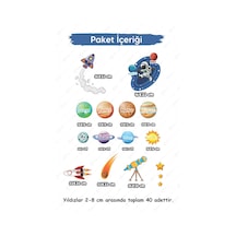 Gezegenler Ve Uzay Macerası Sticker Seti Çocuk Bebek Odası Uzay Ve Gezegenler Temalı Sticker