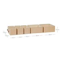 6&apos Lı Jüt Keten Kumaş Çekmece İçi Düzenleyici Kutu 2 Adet 28 X 28 X 13/2 Adet 28 X 13 X 13/2 Adet 14 X 14 X 13 Cm Açık Gri