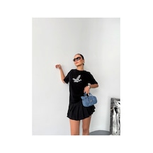 Butik İstanbul Kısa Kol Baskılı T-shirt - Siyah