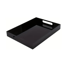 Willowhaven Siyah Minimalist Tasarım Şeffaf Akrilik Tepsi Banyo Kozmetik Organizer Siyah