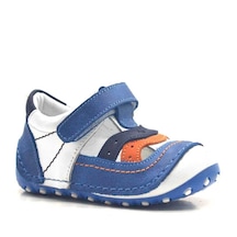 Hapshoe Hakiki Deri Mavi Cırtlı Erkek Bebek Ilk Adım Ayakkabı