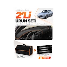 E-biz Ford Escort 1996-2002 Uyumlu Torpido Örtüsü + Tay Tüyü Çanta - Siyah-kahverengi - Fo014