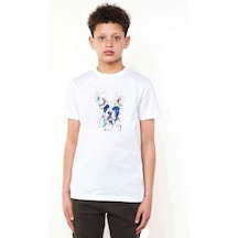 Tshirthane Watercolor Bulldog Baskılı Unisex Çocuk Beyaz T-Shirt