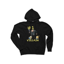 Minions And Gru Villain Siyah Kapşonlu Sweatshirt Hoodie Siyah