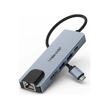 Lemorele Tc15, 5 İn 1 Usb Type-c Hub Çoklayıcı, Rj45 İnternet, 4k Hdmı, 100w Pd Şarj, 2x 3.0 Usb Çoğaltıcı