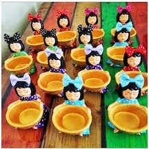 Kahve Yanı Sunumluk Lokumcu Kızlar 3'lü Set Karma Renk