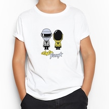 Daft Punk Cartoon Beyaz Çocuk Tişört