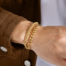 Yystore Erkek Bilezik Nssl-73757 Moda Aksesuarları Etnik Tarzı Altın - Çelik