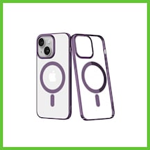 Bezos İphone 14 Plus Uyumlu Kılıf Element Magneticsafe Sert Kapak - Mor Dmc