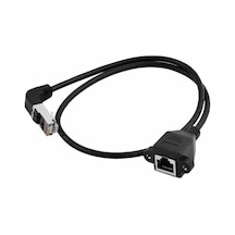 Panel Montaj Rj45 Erkek - Dişi 90 Derece Açılı Uzatma Lan Kablosu