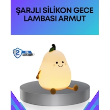 Hubrendy Tekno Modern Armut Gece Lambası Kablosuz Şarjlı Led Aydınlatma AÇIK GRİ KAHVE KARIŞIMI