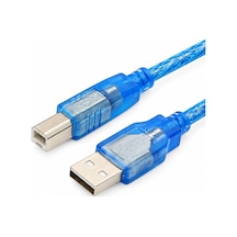 150 Cm Usb Yazıcı Kablosu, Usb-a To Usb-b Printer Bağlantı Kablosu, Yazıcı Tarayıcı Bilgisayar Veri Aktarım Kablosu, Dayanıklı Örgülü Yapı, 1.5 Metre Mavi