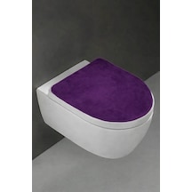 Klozet Kapak Örtüsü Ultrasoft Düz Mürdüm Peluş Mürdüm