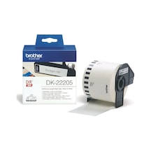 BROTHER P-TOUCH DK-22205 DK ETİKET SÜREKLİ 62MM BEYAZ ÜZERİ SİYAH ETİKET 30.48M