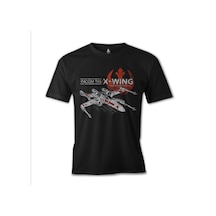 Star Wars  Incom T65 Baskılı Siyah Erkek Tshirt 001