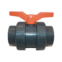 3" Teknoplastik Soketli PVC Küresel Vana – 2 Yönlü (90° Kol) – Sulama ve Endüstri Uyumlu