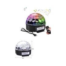 Led Işık Disko Topu Bluetooth Hoparlörlü Usb Müzik Çalar Kumandalı Siyah