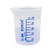 Borox Plastik Beher 50 ML Ölçü Kabı Mavi Skala