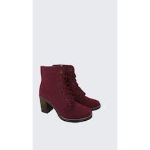 Kadın Nubuk Topuklu Bot Bordo