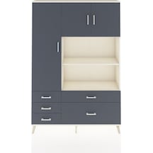 Arges Dolap 7 Raflı 5 Çekmeceli 3 Kapaklı 132x30x195 Aytaşı-antrasit/antrasit Antrasıt/antrasıt