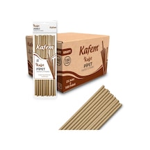 Kafem Kraft Kağıt Pipet 19,5cm 25li X 100 Paket Koli