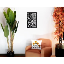 Dikey Dalgalı Metal Duvar Tablosu Salon Dekorasyonu