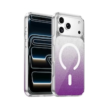 Onegif Apple İphone 17 Pro Max Sora Simli Magsafe Kapak - Mor