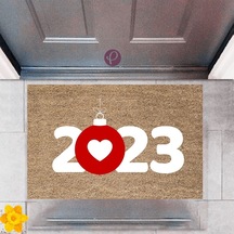 Kapı Önü Paspası Dekoratif Dijital Baskı Yeni Yıl Konsepti P-2568