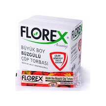 Florex 60 Litre Büzgülü Çilek Kokulu Çöp Torbası Poşeti / 65 x 70 Cm. - 10x25 Rulo / Koli