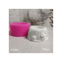 Yy2846 Mantarlı Ağaç Desenli Sukulent Saksı Silikon Kalıp