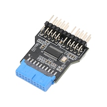 Vkemall Usb 3.0 19 Pin Ana Kart Çevirici, Çift 9 Pin Ön Usb 2.0 Arayüzü Genişletici, 480mbps, Sürücü Gereksiz, Çoklu Sistem Desteği