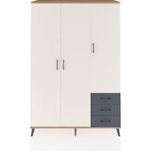 Hyperion Dolap 6 Raflı 3 Çekmeceli Tek Askılı 132x44x195 Çam-aytaşı/antrasit Aytası/antrasıt