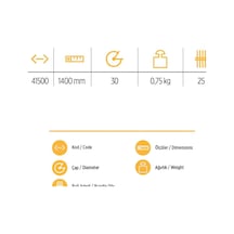 Mey İthalat Yks 41500 Tırmık Sapı 140 Cm