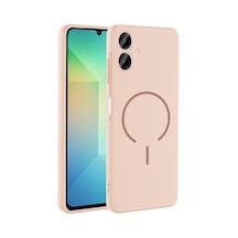 Galaxy Uyumlu A06 Kılıf Magsafe Destekli Kamera Korumalı Yumuşak Silikon Pazarplus Rose Pembe