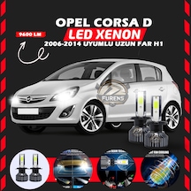 Opel Corsa D 2006-2014 Uzun Far Uyumlu Şimşek Etkili Led Xenon Pro Series H1