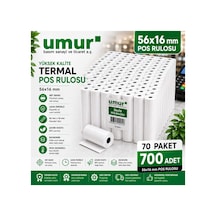56x16 Mm Termal Pos Rulosu Pos Kağıdı 700 Adet 70 Paket X 10 Adet