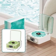 Ganzhoushop Vintage Vinil Taşınabilir Retro Plak Çalar Bluetooth Hoparlör Işıklı Ayarlanabilir Kablosuz Müzik Çalar