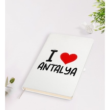 BK Gift I Love Antalya Tasarımlı Beyaz Defter - Model 1