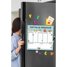 Çocuklara Özel Haftalık Magnet Planlayıcı Yazı Tahtası + 2 Adet K