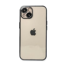 Apple Uyumlu iPhone 14 Plus Uyumlu Kılıf Lensli Silikon - Siyah